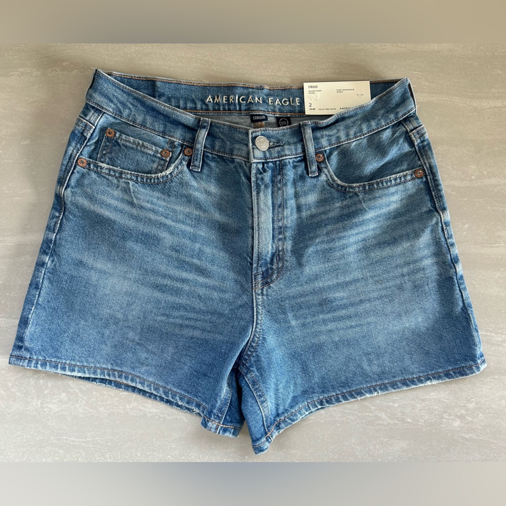 American Eagle Light Blue Denim Jeans Súper High Rise 87%cotton